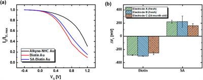 Long-term stability of N-heterocyclic carbene (NHC) functionalized organic electrochemical transistor (OECT) for biosensing applications